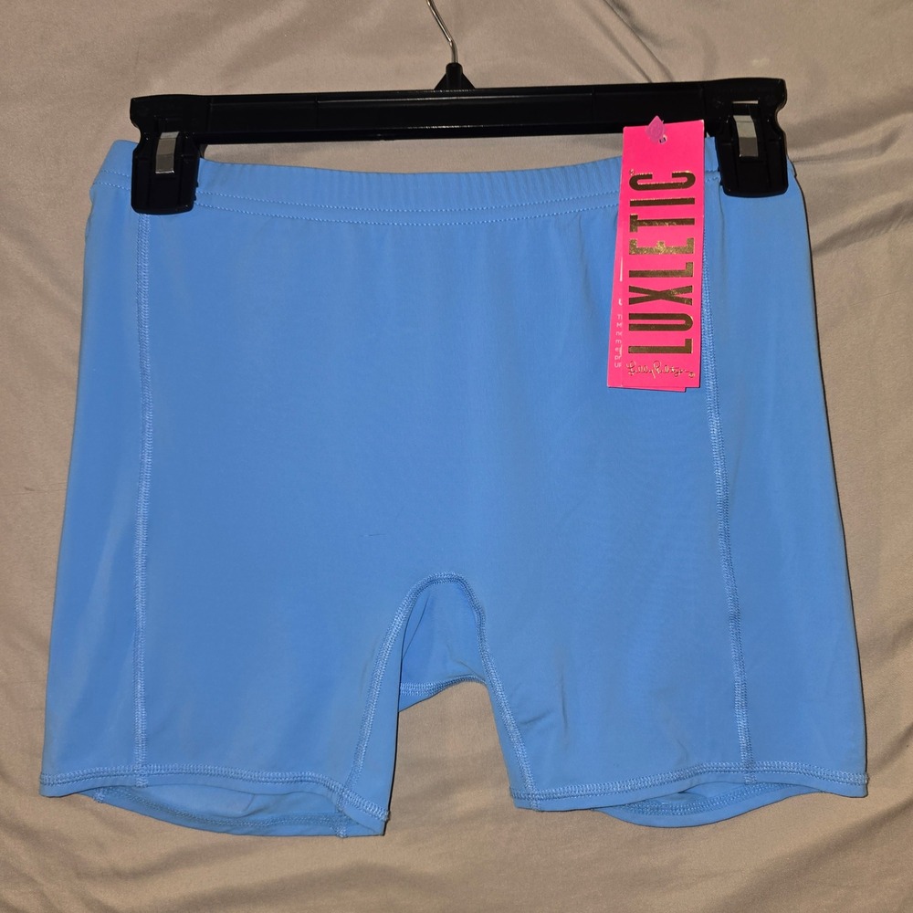 Lilly Pulitzer Luxletic Shorts XS Blue for under the Frida Scallop Polo Dress